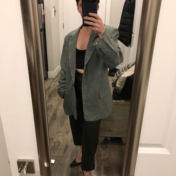 Wilfred “generation” linen blazer in green - med - Picture 6 of 16